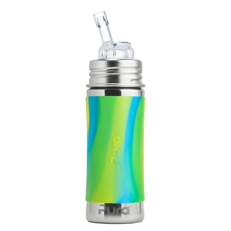 Pura nerezová fľaša so slamkou 325ml - PURA Zelena/aqua Pura nerezová fľaša so slamkou 325ml - PURA Zelena/aqua