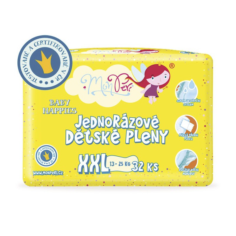 Jednorázové eko plienky XXL - 32ks - MonPeri Jednorázové eko plienky XXL - 32ks - MonPeri