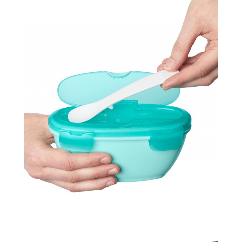 Miska s lyžičkou v ochrannom púzdre Easy Serve 240ml, 3m+ - SKIP HOP Miska s lyžičkou v ochrannom púzdre Easy Serve 240ml, 3m+ - SKIP HOP