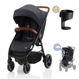 Športový kočík Britax B-Agile R s darčekmi, Britax B Agile R - Black Shadow / brown