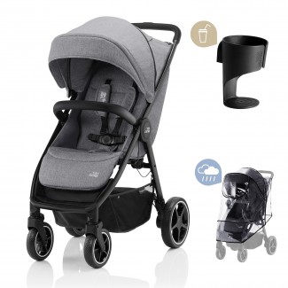 Športový kočík Britax B-Agile R s darčekmi, Britax B Agile R - Black Shadow / brown