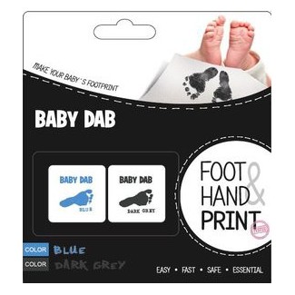 BABY DAB Farba na detské odtlačky 2ks modrá, šedá