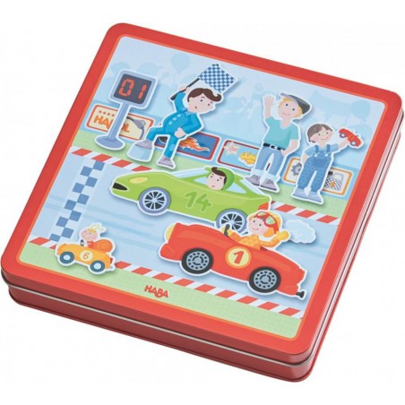 Haba Magnetická hračka Pretekárske autá v kovovej krabici