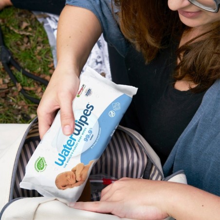 Vlhčené obrúsky bez obsahu plastov 60ks +10ZDARMA - WATERWIPES