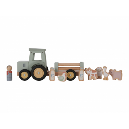 Traktor drevený s prívesom - LITTLE DUTCH