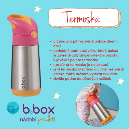 Termoska na pitie so slamkou 350 ml  - b.box