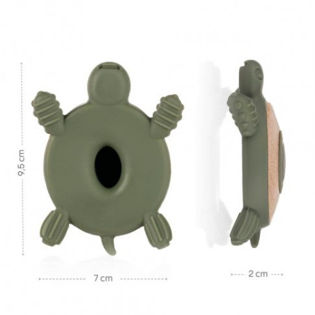 Silikónové drevené hryzátko TURTLE - ZOPA