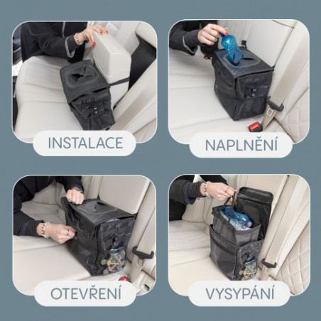 Vodotesný odpadkový kôš do auta s vekom - ZOPA
