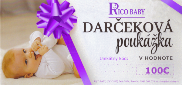 Darčeková poukážka 100€ papierová - Rico Baby
