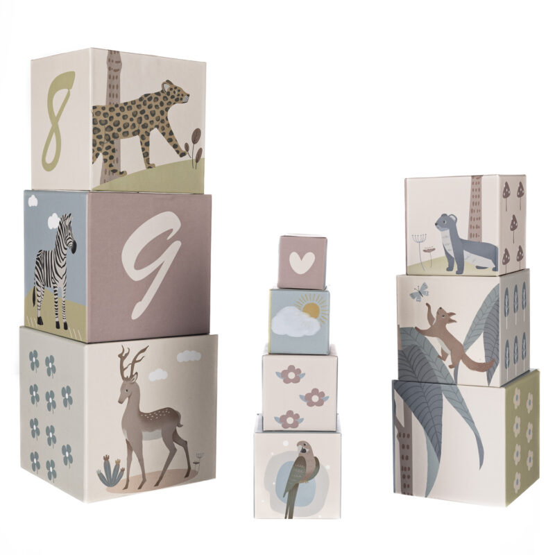 Detské stohovacie kartónové kocky 10ks