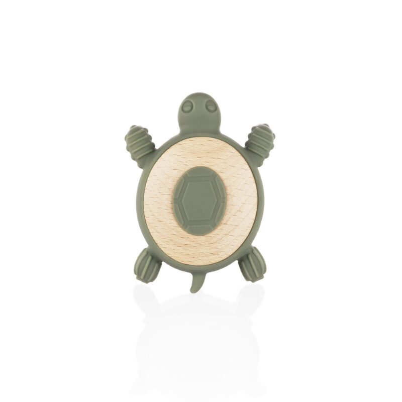 Silikónové drevené hryzátko Turtle