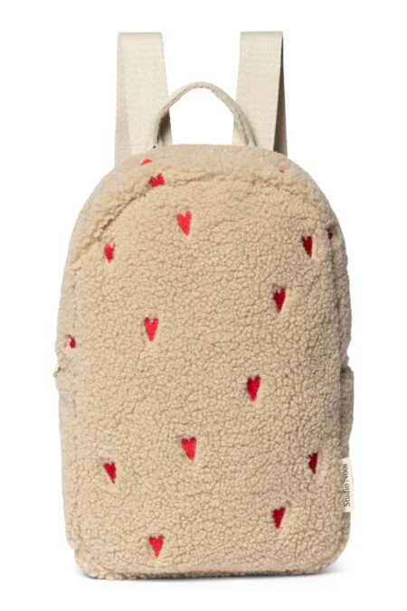 STUDIO NOOS - Teddy Hearts Mini BACKPACK - batôžtekk | Ecru Hearts