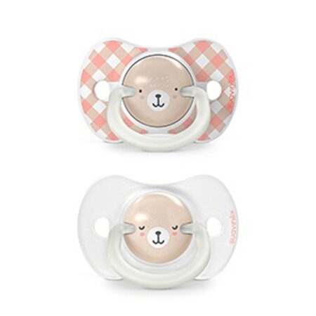 SUAVINEX | Cumlík DEŇ&NOC fyziologický silikón WILD & FREE 6-18 m - 2 ks - ružové