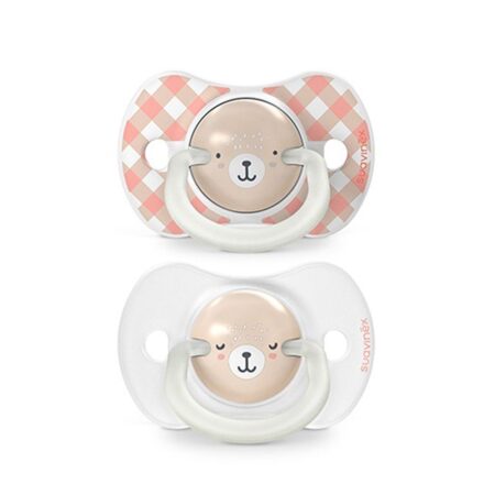 SUAVINEX | Cumlík DEŇ&NOC fyziologický silikón WILD & FREE 0-6 m - 2ks - ružové