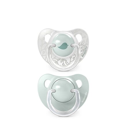 SUAVINEX | Cumlík anatomický silikon 0/6m 2 ks BIRDIES - zelený