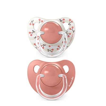 SUAVINEX | Cumlík anatomický silikon +18 m 2 ks BIRDIES - ružový