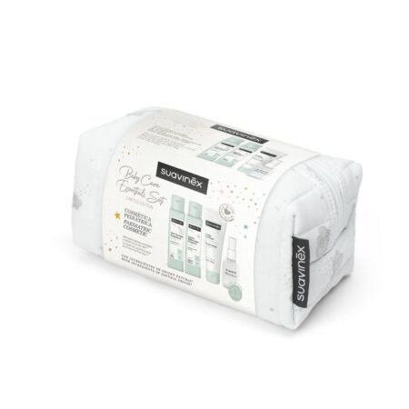 SUAVINEX | Kozmetická sada na cesty V BAVLNĚNÉ TAŠTIČKE- modrá