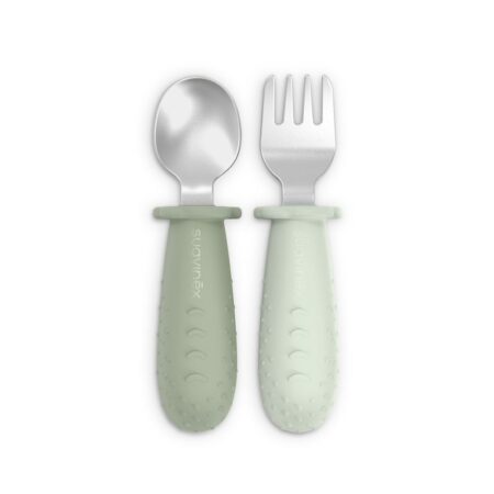 SUAVINEX | Lyžička a vidlička COLOUR ESSENCE - zelená