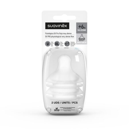 SUAVINEX | Náhradný cumlík SX PRO Fyziologický XL EXTRA SILNÝ PRIETOK 2 KUSY