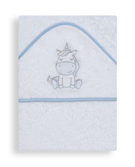 INTERBABY | Osuška froté JEDNOROŽEC - BIELO/MODRÁ