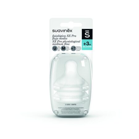 SUAVINEX | Náhradný cumlík SX PRO Fyziologický MF STREDNÝ PRIETOK 2 KUSY
