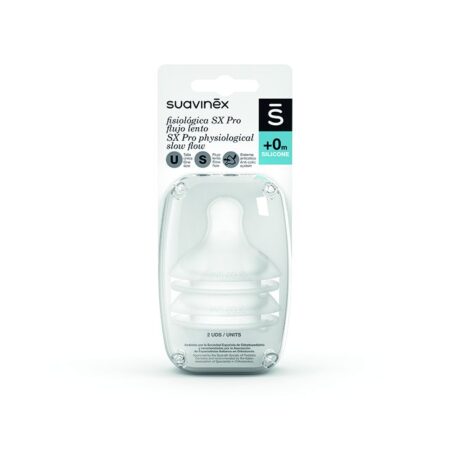 SUAVINEX | Náhradný cumlík SX PRO Fyziologický SF  POMALÝ PRIETOK 2 KUSY