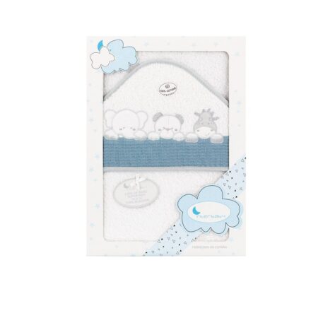 INTERBABY | OSUŠKA froté Traja zvieratká - bielo/petrolejová