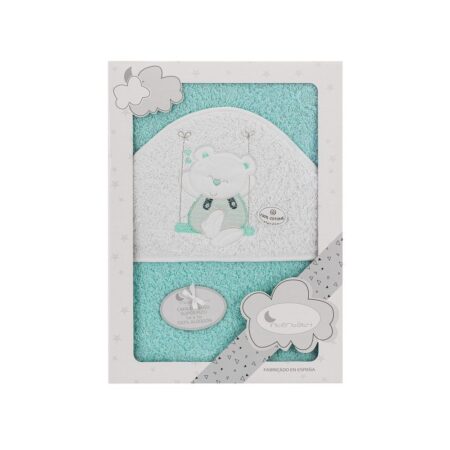 INTERBABY | OSUŠKA froté Medvedík na houpačce - zelená