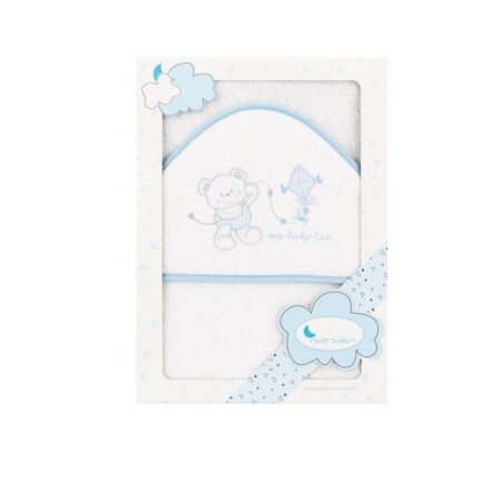 INTERBABY | OSUŠKA froté Medvedík s drakom - bielo/modrá