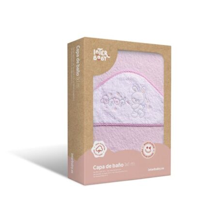 INTERBABY | Osuška froté KRÁLIČEK BEBE - RUŽOVÁ