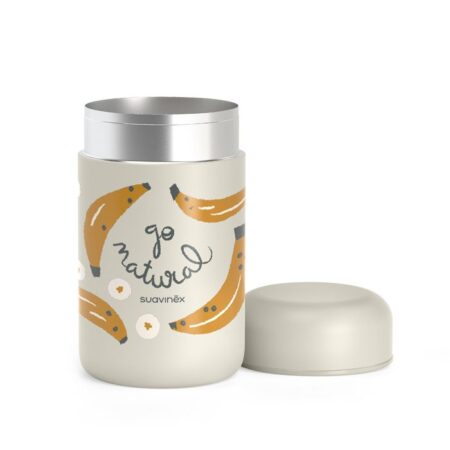 SUAVINEX | TERMOSKA na príkrmy GO NATURAL - banánová sivá