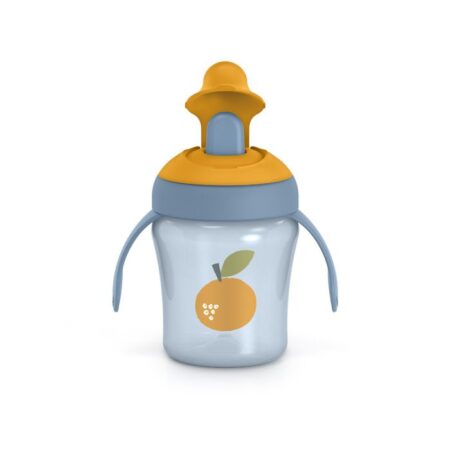 SUAVINEX | Nerozlievací hrnček GO NATURAL 200 ml - MODRÝ POMARANČ