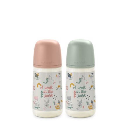 SUAVINEX | Dojčenská fľaša Walk anatomická M silikón 270 ml