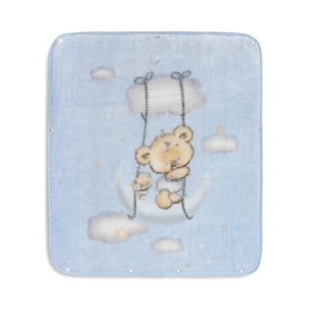 INTERBABY | Deka MEDVEDÍK 80x90 - MODRÁ