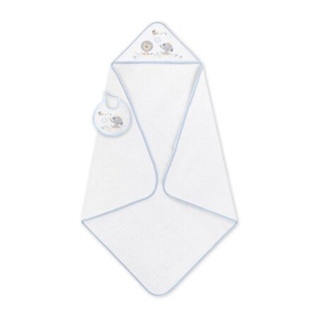 INTERBABY | OSUŠKA froté Sloník s drakom + podbradník - bílo/modrá