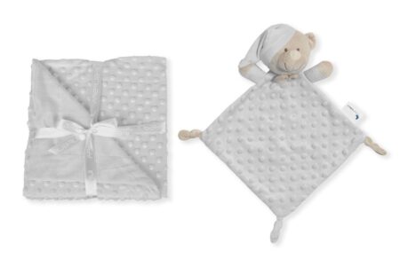 INTERBABY | Deka mäkká guličky + prítulka - SIVÁ