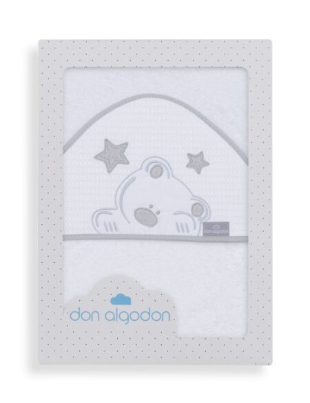 INTERBABY | Osuška froté MACKO S HVIEZDOU - BIELO/SIVÁ