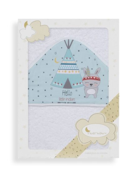 INTERBABY | Osuška froté TEEPEE -  BIELO/ZELENÁ