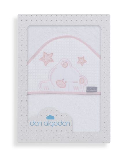 INTERBABY | Osuška froté MACKO S HVIEZDOU - BIELO/RUŽOVÁ