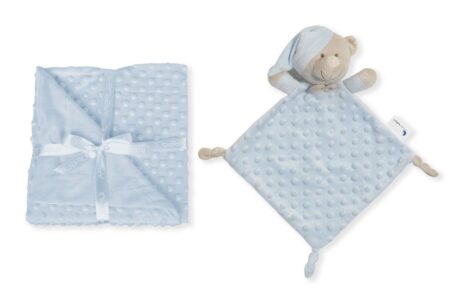 INTERBABY | Deka mäkká guličky + prítulka - MODRÁ