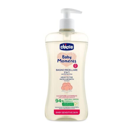 CHICCO Micelárny šampón na vlasy a telo, Baby Moments Sensitive 500 ml,