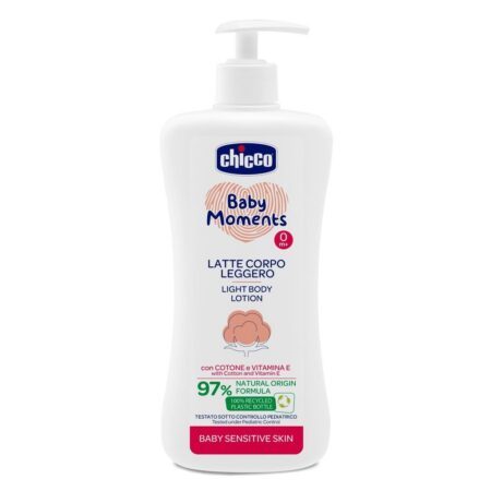 CHICCO Telové mlieko s dávkovačom Baby Moments Sensitive 500 ml,