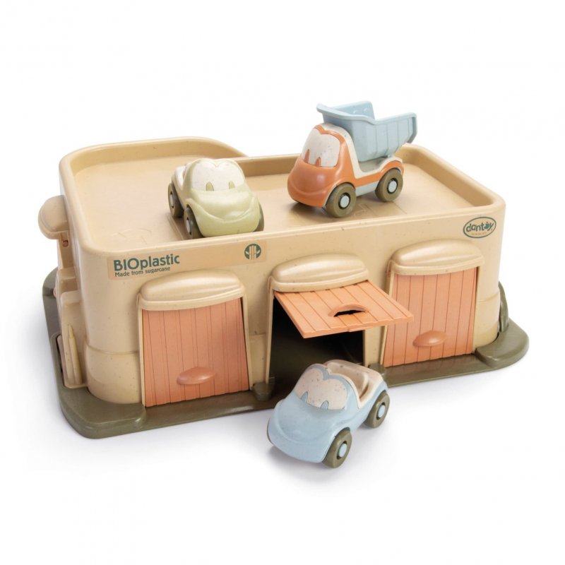 BIOplastic garáž s 3 autíčkami 4ks 12m+