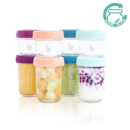 Sklenené misky s viečkami MULTISET (4x 100ml + 4x 220ml)