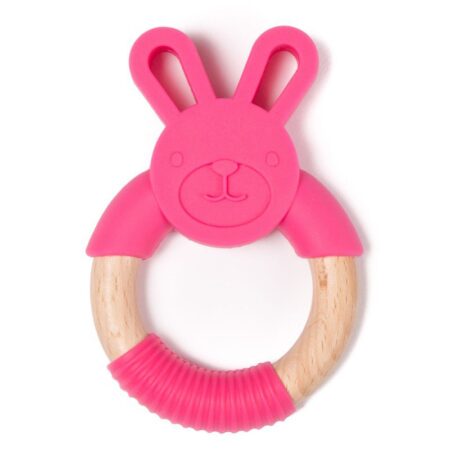 Hryzátko B-TEETHER ANIMAL WOOD Pink