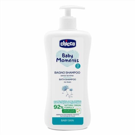 CHICCO Spchový gél 2v1 na vlasy a telo s dávkovačom Baby Moments 500 ml,