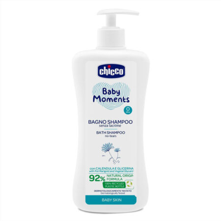 CHICCO Sprchový gél 2v1 na vlasy a telo s dávkovačom Baby Moments 750 ml,
