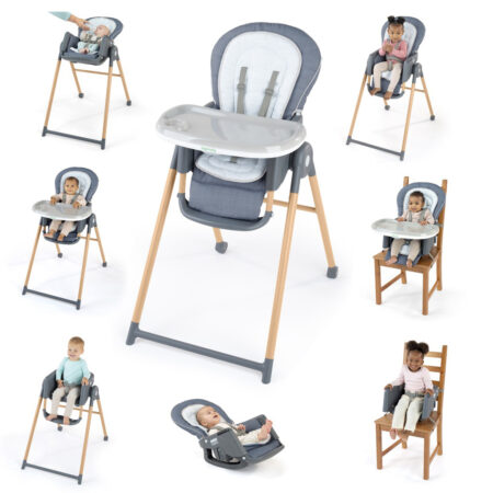 INGENUITY Stolička jedálenská Deluxe 7v1 Proper Positioner™ Chambray 0m+ do 23 kg