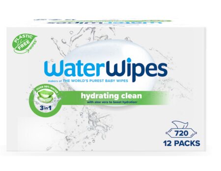 12x WATERWIPES Obrúsky vlhčené Hydrating clean with aloe vera 3in1 60 ks (720 ks)