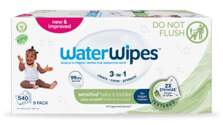 9X WATERWIPES Obrúsky vlhčené Baby&Toddler 3in1 60 ks (540 ks)